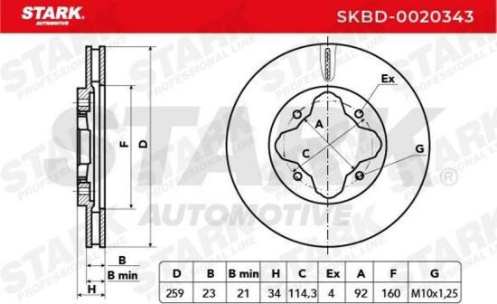 STARK SKBD-0020343 2x Bremsscheiben Vorne Ø259,8mm Belüftet für HONDA Bild STARK SKBD-0020343 2x Bremsscheiben Vorne Ø259,8mm Belüftet für HONDA