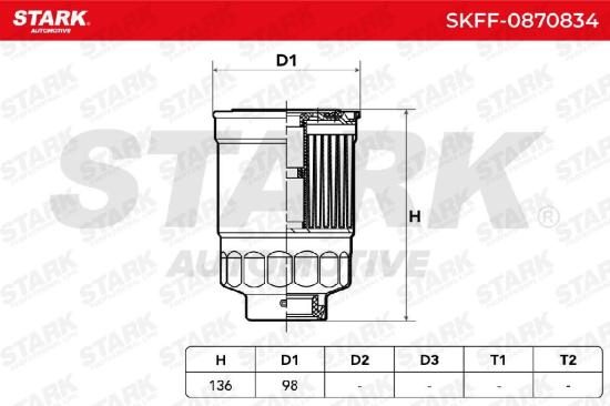 STARK SKFF-0870834 Kraftstofffilter Screw-on Filter für MITSUBISHI PAJERO III Bild STARK SKFF-0870834 Kraftstofffilter Screw-on Filter für MITSUBISHI PAJERO III