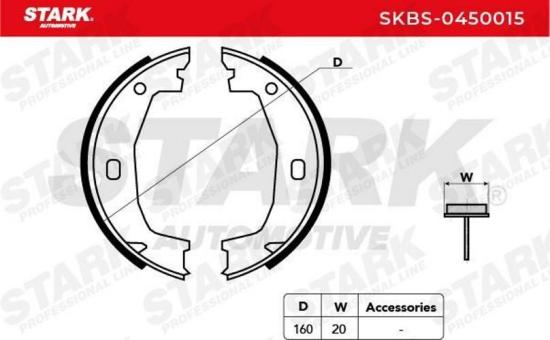 STARK Bremsbacken Satz für Trommelbremse Hinten ohne Hebel für BMW 3 Touring Bild STARK Bremsbacken Satz für Trommelbremse Hinten ohne Hebel für BMW 3 Touring