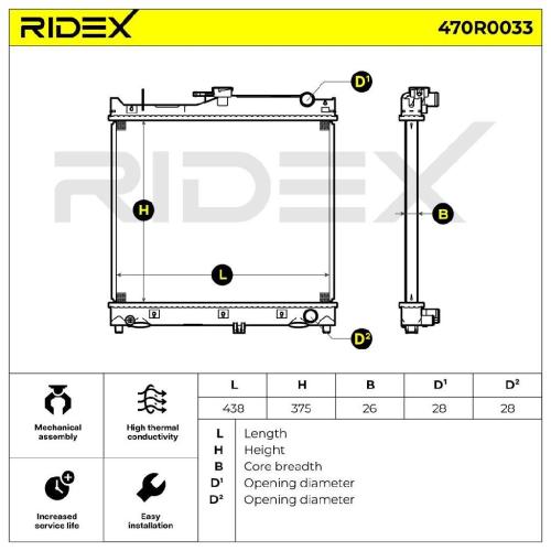 RIDEX 470R0033 Motorkühler / Wasserkühler für SUZUKI JIMNY (FJ) 1770080A00A00 Bild RIDEX 470R0033 Motorkühler / Wasserkühler für SUZUKI JIMNY (FJ) 1770080A00A00