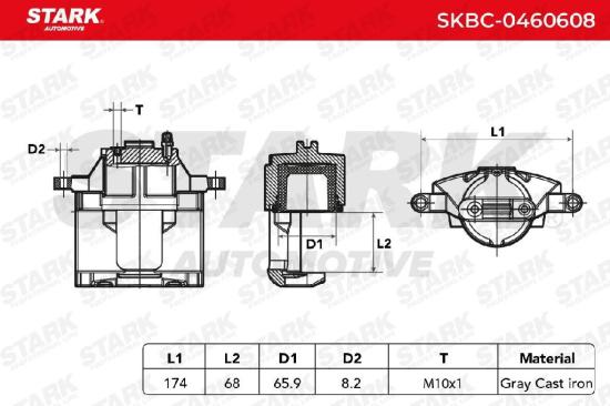 STARK SKBC-0460608 Bremssattel Bremszange Vorne rechts links für FIAT Freemont Bild STARK SKBC-0460608 Bremssattel Bremszange Vorne rechts links für FIAT Freemont