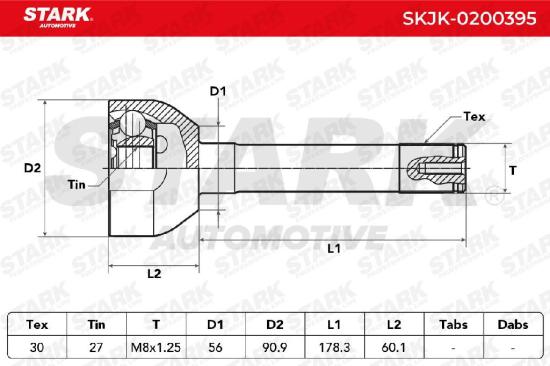 STARK SKJK-0200395 Gelenksatz Antriebswelle Achswelle Vorne radseitig für TOYOTA Bild STARK SKJK-0200395 Gelenksatz Antriebswelle Achswelle Vorne radseitig für TOYOTA