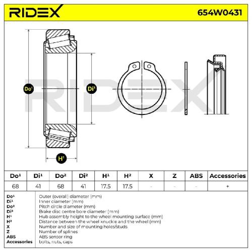RIDEX 654W0431 Radlagersatz pro 1 Rad Vorne beidseitig für SUZUKI Samurai SUV Bild RIDEX 654W0431 Radlagersatz pro 1 Rad Vorne beidseitig für SUZUKI Samurai SUV
