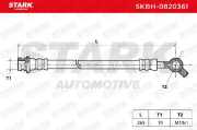 STARK Bremsschlauch SKBH-0820361 VORNE links BREMSSCHLÄUCHE Länge: 248mm