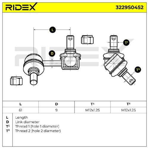 RIDEX 1x Koppelstange Stabilisator Vorne links für HYUNDAI TRAJET (FO) Bild RIDEX 1x Koppelstange Stabilisator Vorne links für HYUNDAI TRAJET (FO)