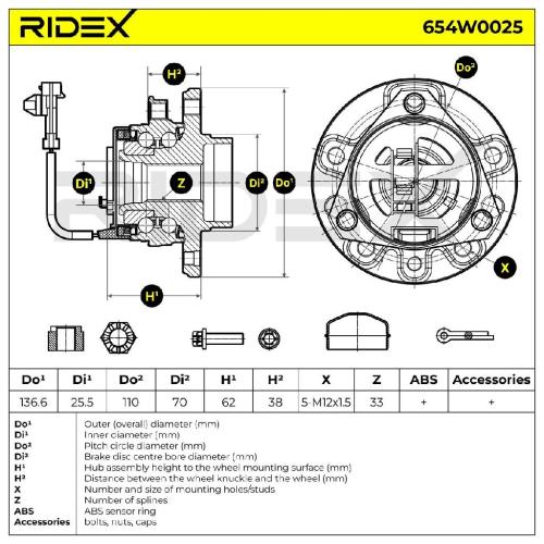 RIDEX 654W0025 Radlagersatz pro 1 Rad Vorne beidseitig für OPEL Astra G CC (T98) Bild RIDEX 654W0025 Radlagersatz pro 1 Rad Vorne beidseitig für OPEL Astra G CC (T98)
