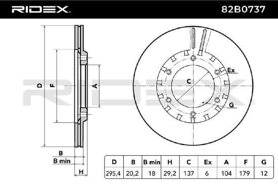RIDEX 82B0737 2x Bremsscheiben Vorne Ø295mm Belüftet für NISSAN 40206C7000 Bild RIDEX 82B0737 2x Bremsscheiben Vorne Ø295mm Belüftet für NISSAN 40206C7000