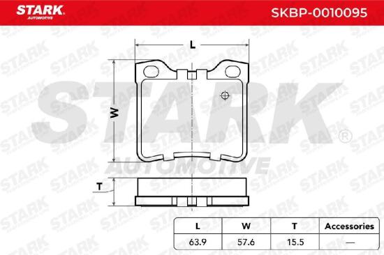 STARK Bremsbelagsatz Bremsbeläge Hinten passend für PEUGEOT 406 (8B) 607 Bild STARK Bremsbelagsatz Bremsbeläge Hinten passend für PEUGEOT 406 (8B) 607