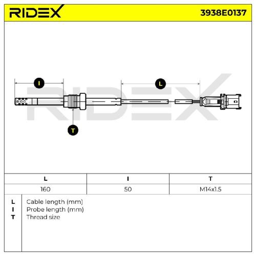 RIDEX 3938E0137 Abgastemperatursensor für OPEL Corsa D Schrägheck (S07) 00855457 Bild RIDEX 3938E0137 Abgastemperatursensor für OPEL Corsa D Schrägheck (S07) 00855457