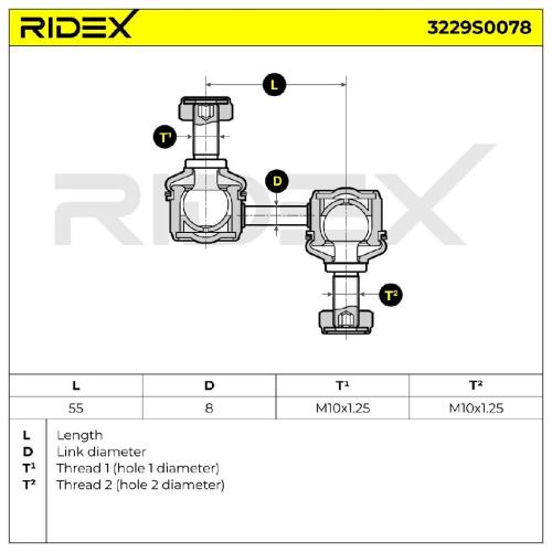 RIDEX 1x Koppelstange Stabilisator Vorne beidseitig für HONDA CIVIC VI Hatchback Bild RIDEX 1x Koppelstange Stabilisator Vorne beidseitig für HONDA CIVIC VI Hatchback