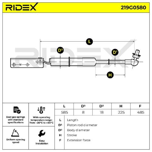 RIDEX 219G0580 Heckklappendämpfer hinten rechts für SUBARU Legacy V Kombi (BR) Bild RIDEX 219G0580 Heckklappendämpfer hinten rechts für SUBARU Legacy V Kombi (BR)