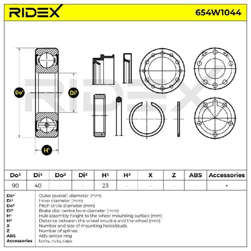 RIDEX 654W1044 Radlagersatz pro 1 Rad Hinten für TOYOTA RAV 4 III 4242334030 Bild RIDEX 654W1044 Radlagersatz pro 1 Rad Hinten für TOYOTA RAV 4 III 4242334030