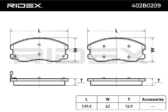 RIDEX Bremsbelagsatz Bremsbeläge Vorne für CHEVROLET CAPTIVA (C100, C140) Bild RIDEX Bremsbelagsatz Bremsbeläge Vorne für CHEVROLET CAPTIVA (C100, C140)