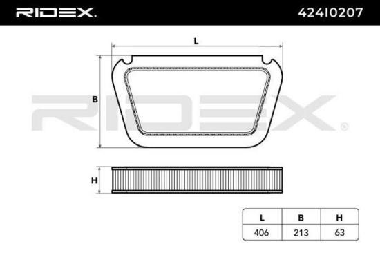 RIDEX 424I0207 Innenraumfilter Pollenfilter Aktivkohlefilter Höhe: 63 Breite: Bild RIDEX 424I0207 Innenraumfilter Pollenfilter Aktivkohlefilter Höhe: 63 Breite: