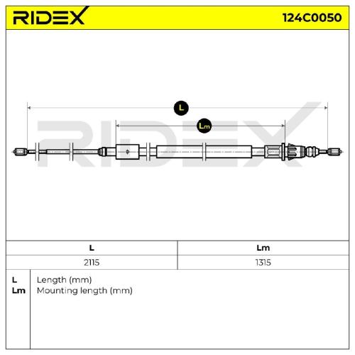 RIDEX Handbremsseil Hinten für CITROËN C4 I (LC) Bild RIDEX Handbremsseil Hinten für CITROËN C4 I (LC)