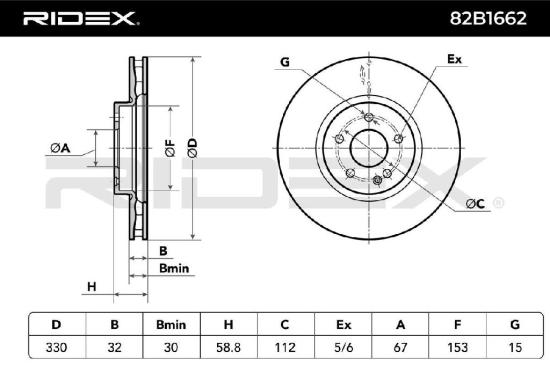 RIDEX 82B1662 2x Bremsscheiben Vorne Ø330mm Belüftet 4474210012 A4474210012 Bild RIDEX 82B1662 2x Bremsscheiben Vorne Ø330mm Belüftet 4474210012 A4474210012