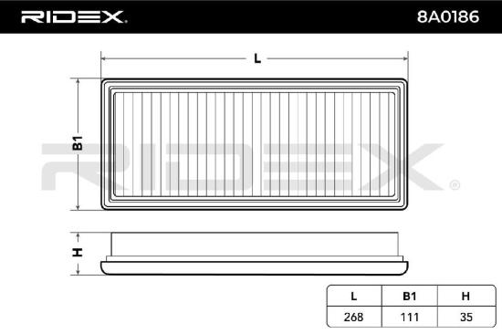 RIDEX 8A0186 Motor Luftfilter RechtEckig Filtereinsatz für SMART FORTWO Coupe Bild RIDEX 8A0186 Motor Luftfilter RechtEckig Filtereinsatz für SMART FORTWO Coupe