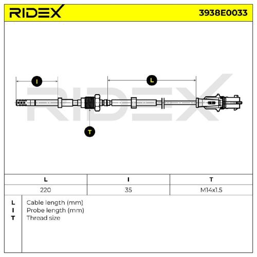 RIDEX 3938E0033 Abgastemperatursensor 2-Polig für OPEL ZAFIRA B (A05) 855410 Bild RIDEX 3938E0033 Abgastemperatursensor 2-Polig für OPEL ZAFIRA B (A05) 855410