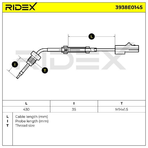 RIDEX 3938E0145 Abgastemperatursensor 2-Polig für JEEP COMPASS (MK49) Bild RIDEX 3938E0145 Abgastemperatursensor 2-Polig für JEEP COMPASS (MK49)