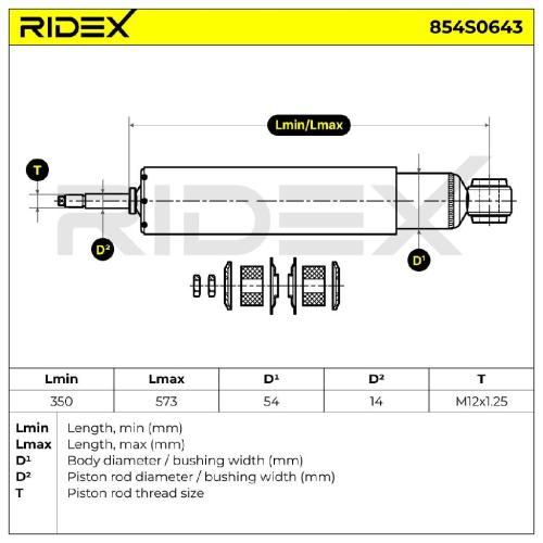 RIDEX 854S0643 2x Stoßdämpfer Gasdruck Hinten für TOYOTA LAND CRUISER 4853180211 Bild RIDEX 854S0643 2x Stoßdämpfer Gasdruck Hinten für TOYOTA LAND CRUISER 4853180211