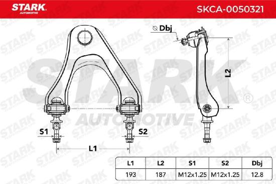 STARK SKCA-0050321 Lenker Radaufhängung Querlenker Front für HONDA ACCORD V Bild STARK SKCA-0050321 Lenker Radaufhängung Querlenker Front für HONDA ACCORD V