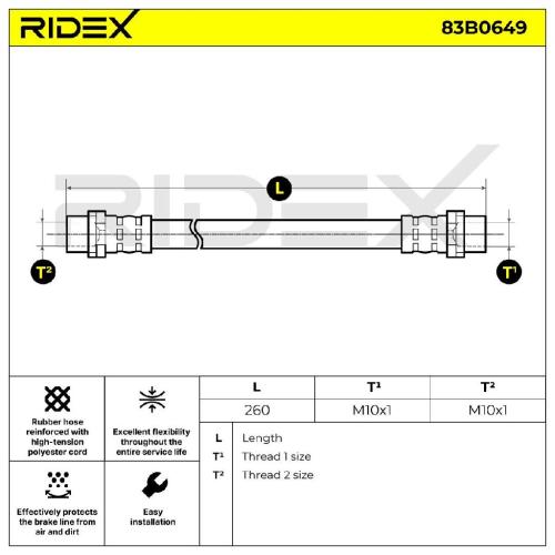 RIDEX Bremsschlauch 83B0649 HINTEN BREMSSCHLÄUCHE passend für MERCEDES-BENZ Bild RIDEX Bremsschlauch 83B0649 HINTEN BREMSSCHLÄUCHE passend für MERCEDES-BENZ