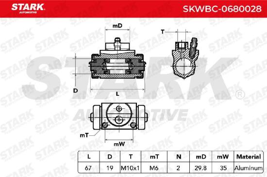 STARK SKWBC-0680028 1x Radbremszylinder Trommelbremse Radzylinder Hinten Bild STARK SKWBC-0680028 1x Radbremszylinder Trommelbremse Radzylinder Hinten