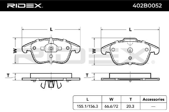 RIDEX Bremsbelagsatz Bremsbeläge Vorne für FORD MONDEO IV Turnier (BA7) S-MAX Bild RIDEX Bremsbelagsatz Bremsbeläge Vorne für FORD MONDEO IV Turnier (BA7) S-MAX