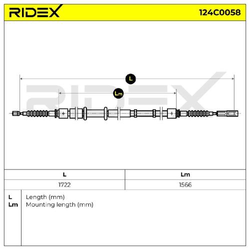 RIDEX Handbremsseil Hinten für AUDI 80 Limousine (8C2, B4) Bild RIDEX Handbremsseil Hinten für AUDI 80 Limousine (8C2, B4)