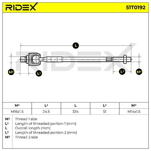 RIDEX Axialgelenk Spurstange Vorne beidseitig für HYUNDAI GETZ (TB) Bild RIDEX Axialgelenk Spurstange Vorne beidseitig für HYUNDAI GETZ (TB)