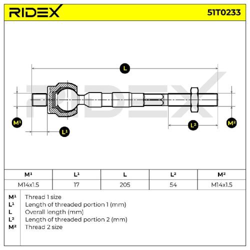 RIDEX Axialgelenk Spurstange Vorne beidseitig für RENAULT Laguna 1II Grandtour Bild RIDEX Axialgelenk Spurstange Vorne beidseitig für RENAULT Laguna 1II Grandtour