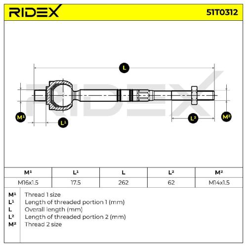 RIDEX Axialgelenk Spurstange Vorne passend für MERCEDES-BENZ C-Klasse T-modell Bild RIDEX Axialgelenk Spurstange Vorne passend für MERCEDES-BENZ C-Klasse T-modell