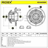 RIDEX 654W0569 Radlagersatz pro 1 Rad Hinten für HONDA CIVIC VI Fastback GHK1561