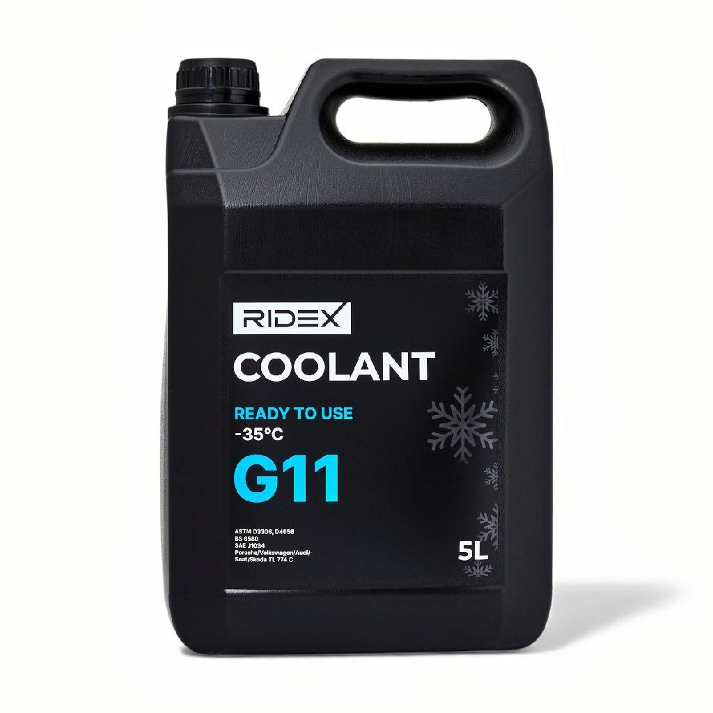 RIDEX Kühlmittel Kühlflüssigkeit G11 Blau Fertigmischung 5L Kühlerfrostschutz
