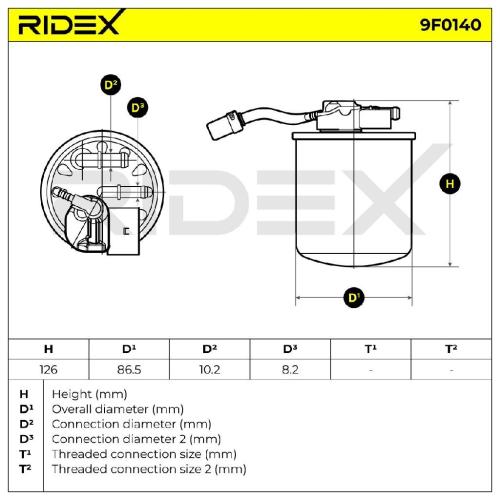 RIDEX 9F0140 Kraftstofffilter Line Filter passend für MERCEDES-BENZ 16400HG00A Bild RIDEX 9F0140 Kraftstofffilter Line Filter passend für MERCEDES-BENZ 16400HG00A