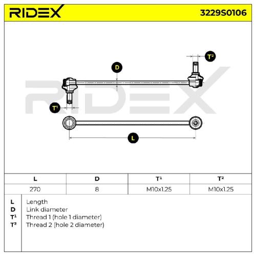 RIDEX 1x Koppelstange Stabilisator Vorne beidseitig für SUZUKI SWIFT III Bild RIDEX 1x Koppelstange Stabilisator Vorne beidseitig für SUZUKI SWIFT III