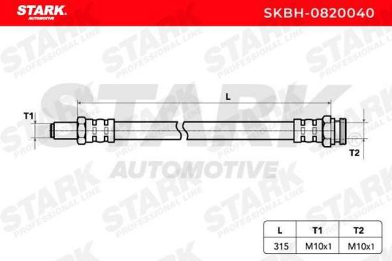 STARK Bremsschlauch SKBH-0820040 VORNE beidseitig BREMSSCHLÄUCHE Länge: 311mm Bild STARK Bremsschlauch SKBH-0820040 VORNE beidseitig BREMSSCHLÄUCHE Länge: 311mm