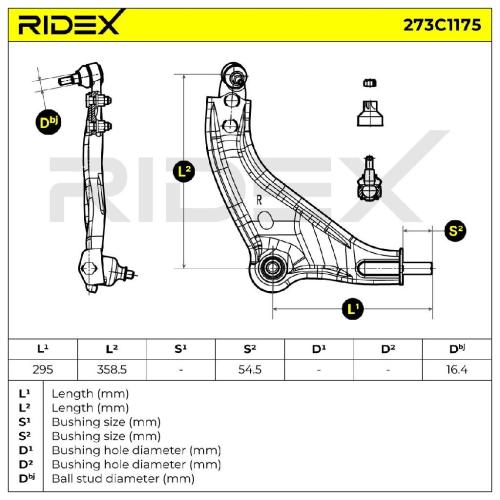 RIDEX 273C1175 Lenker Radaufhängung Querlenker Front für MINI Schrägheck (R56) Bild RIDEX 273C1175 Lenker Radaufhängung Querlenker Front für MINI Schrägheck (R56)