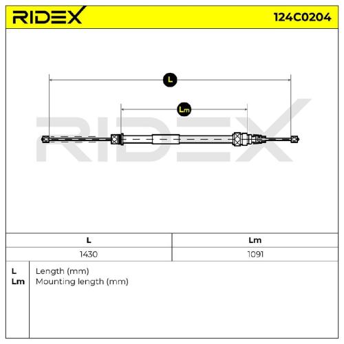 RIDEX Handbremsseil Hinten für RENAULT Clio 1 (B/C57, 5/357) Bild RIDEX Handbremsseil Hinten für RENAULT Clio 1 (B/C57, 5/357)