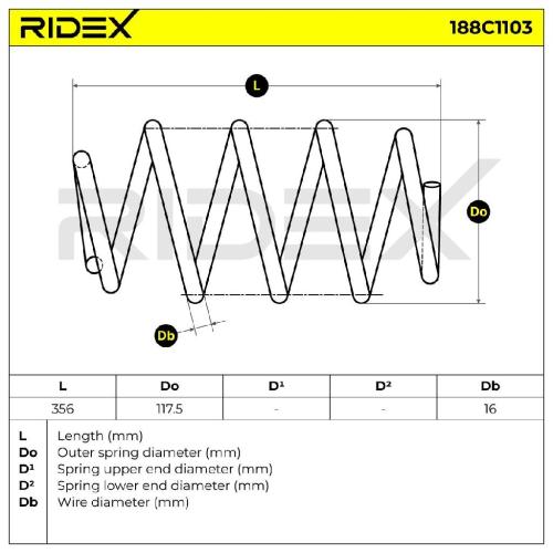 RIDEX 188C1103 2x Federn Fahrwerksfedern Vorne für VW Transporter T5 Bus Bild RIDEX 188C1103 2x Federn Fahrwerksfedern Vorne für VW Transporter T5 Bus