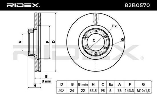 RIDEX 82B0570 2x Bremsscheiben Vorne Ø253mm Belüftet für RENAULT TRAFIC Bus Bild RIDEX 82B0570 2x Bremsscheiben Vorne Ø253mm Belüftet für RENAULT TRAFIC Bus