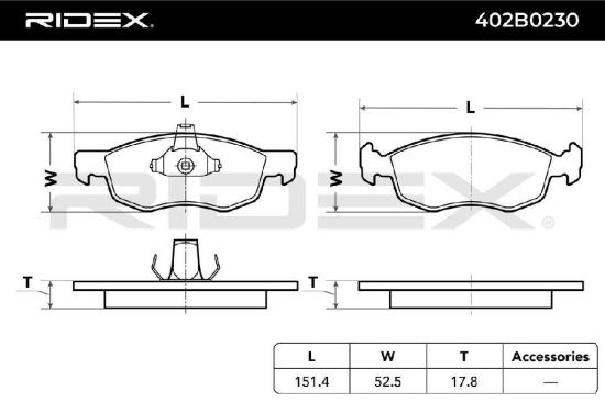 RIDEX Bremsbelagsatz Bremsbeläge Vorne für FIAT Ducato Kastenwagen (250, 290) Bild RIDEX Bremsbelagsatz Bremsbeläge Vorne für FIAT Ducato Kastenwagen (250, 290)