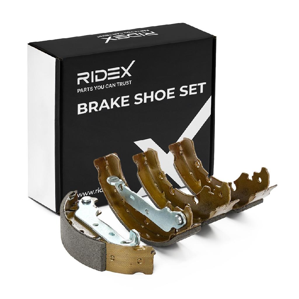RIDEX Bremsbacken Satz für Trommelbremse Hinten mit Hebel für FORD 70B0092