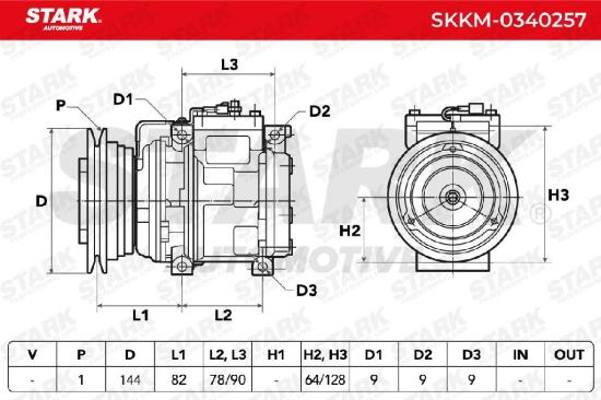 STARK A/C Kompressor für Klimaanlage Klimakompressor Kältemittel: R134a PAG 46 Bild STARK A/C Kompressor für Klimaanlage Klimakompressor Kältemittel: R134a PAG 46