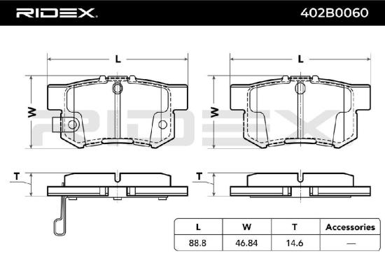RIDEX Bremsbelagsatz Bremsbeläge Hinten für SUZUKI SWIFT III (MZ, EZ) für HONDA Bild RIDEX Bremsbelagsatz Bremsbeläge Hinten für SUZUKI SWIFT III (MZ, EZ) für HONDA