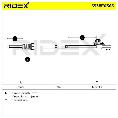 RIDEX 3938E0365 Abgastemperatursensor 2-Polig für NISSAN Qashqai II (J11, J11) Bild RIDEX 3938E0365 Abgastemperatursensor 2-Polig für NISSAN Qashqai II (J11, J11)