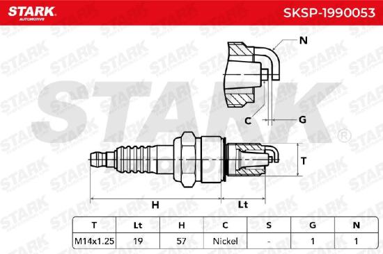 STARK SKSP-1990053 Zündkerze Nickel Spanner Size: 20,8 Gewindelänge: 19 für LADA Bild STARK SKSP-1990053 Zündkerze Nickel Spanner Size: 20,8 Gewindelänge: 19 für LADA