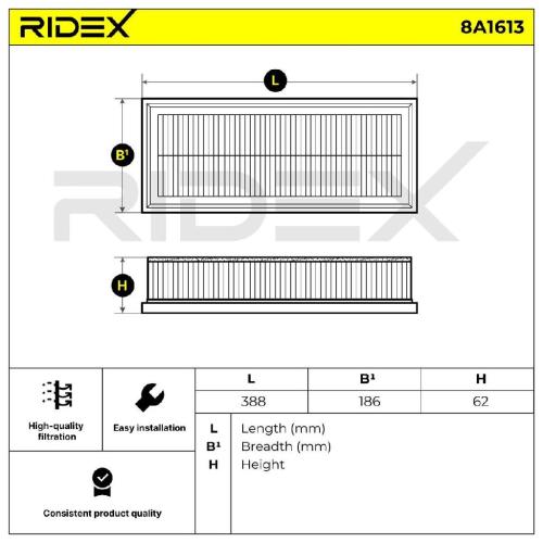 RIDEX 8A1613 Motor Luftfilter Filtereinsatz mit Vorfilter für VW Touareg Touareg Bild RIDEX 8A1613 Motor Luftfilter Filtereinsatz mit Vorfilter für VW Touareg Touareg