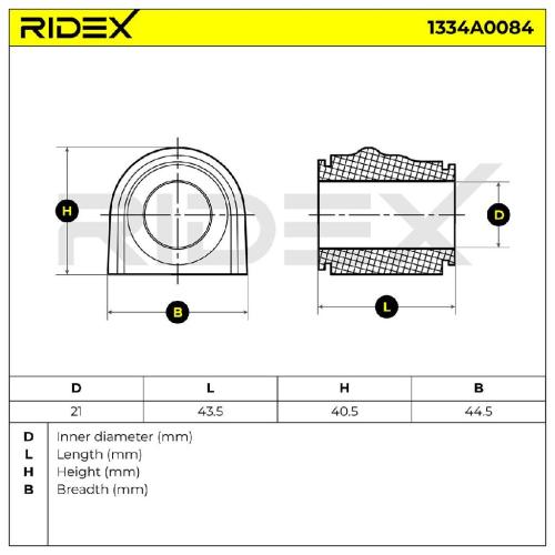 RIDEX 1334A0084 Stabilisatorlager Gummilager Lagerung Vorne Bild RIDEX 1334A0084 Stabilisatorlager Gummilager Lagerung Vorne