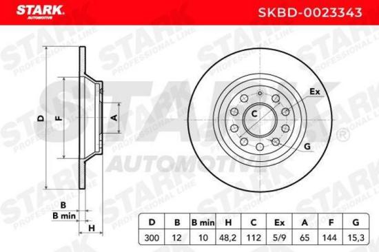 STARK SKBD-0023343 2x Bremsscheiben Hinten Ø300mm voll für VW 3Q0615601 Bild STARK SKBD-0023343 2x Bremsscheiben Hinten Ø300mm voll für VW 3Q0615601